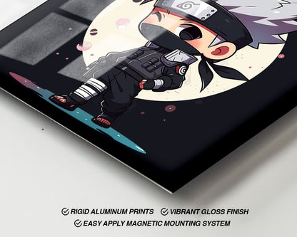 Anime Town Creations Metal Poster Square Chibi Kakashi 10" x 10" Home Goods - Anime Naruto Metal Poster