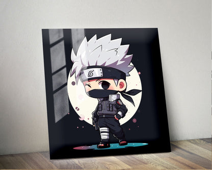 Anime Town Creations Metal Poster Square Chibi Kakashi 10" x 10" Home Goods - Anime Naruto Metal Poster