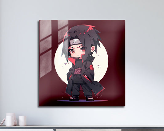 Anime Town Creations Metal Poster Square Chibi Sasuke Akatsuki 10" x 10" Home Goods - Anime Naruto Metal Poster