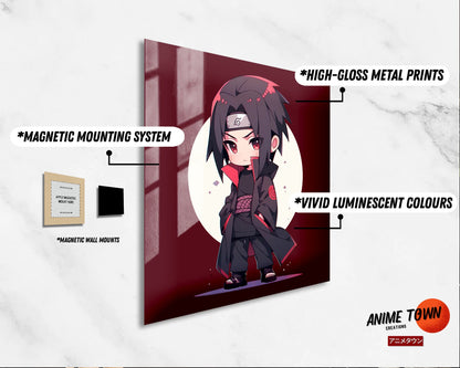 Anime Town Creations Metal Poster Square Chibi Sasuke Akatsuki 10" x 10" Home Goods - Anime Naruto Metal Poster