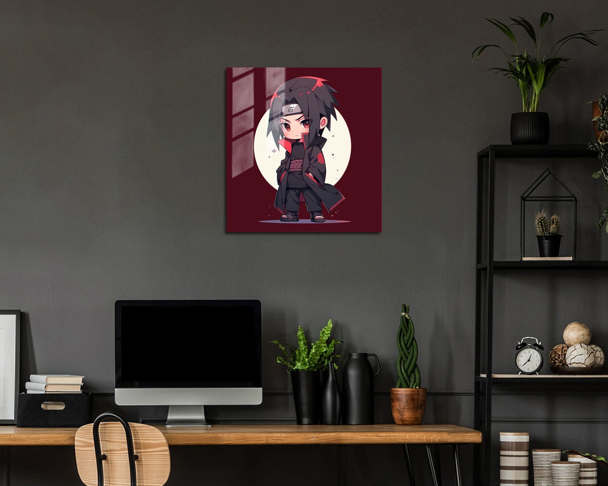 Anime Town Creations Metal Poster Square Chibi Sasuke Akatsuki 10" x 10" Home Goods - Anime Naruto Metal Poster