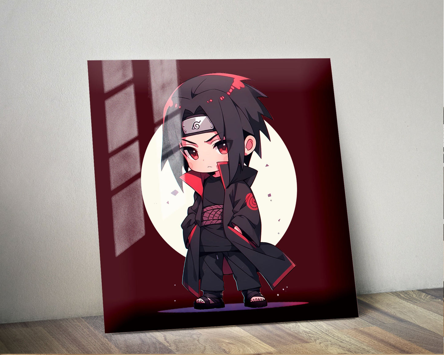 Anime Town Creations Metal Poster Square Chibi Sasuke Akatsuki 10" x 10" Home Goods - Anime Naruto Metal Poster