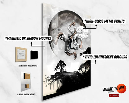 Anime Town Creations Metal Poster One Piece Gear 5 Moon 11" x 17" Home Goods - Anime One Piece Metal Poster