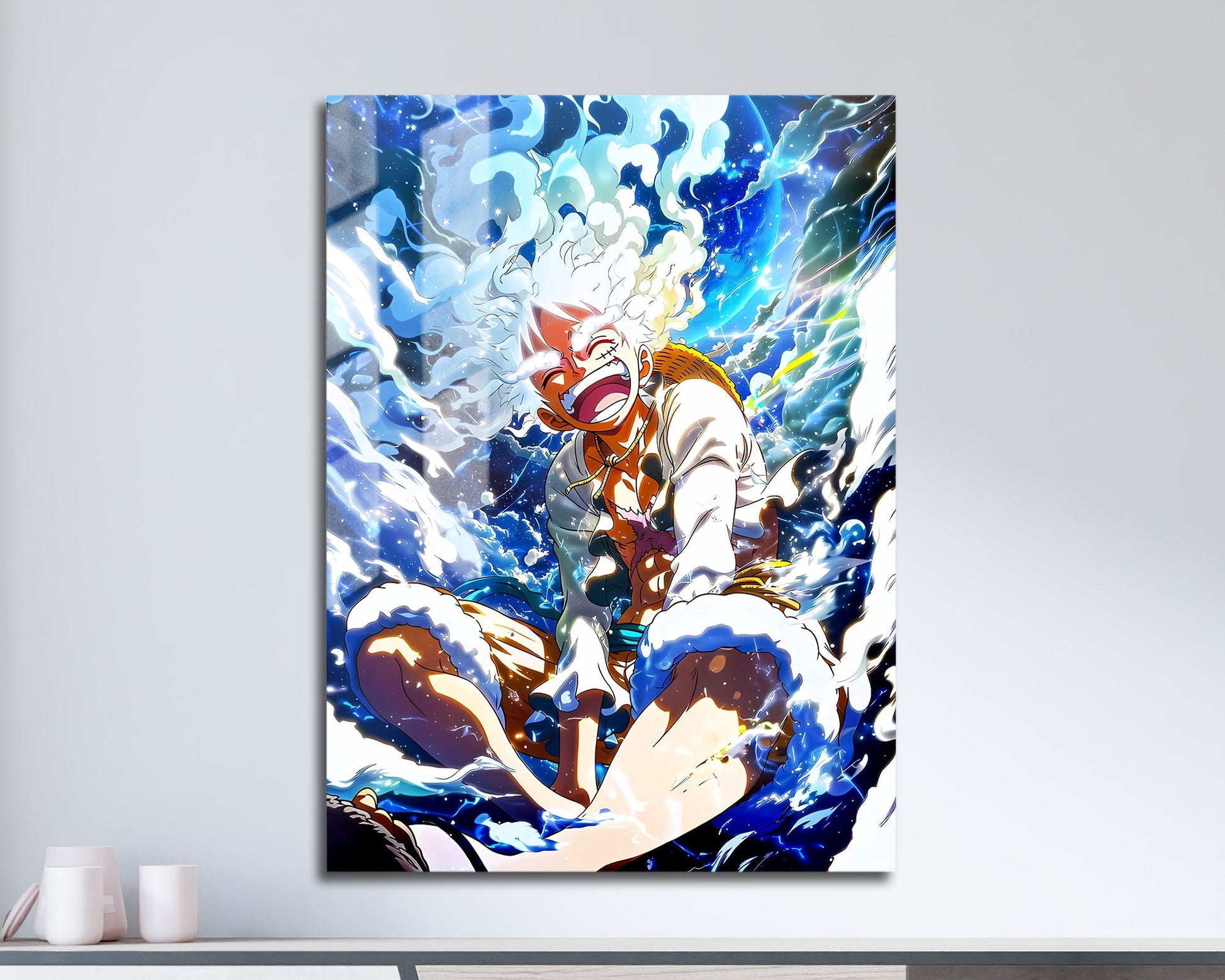 Anime Town Creations Metal Poster One Piece Luffy Gear 5 Joyboy 11" x 17" Home Goods - Anime One Piece Metal Poster
