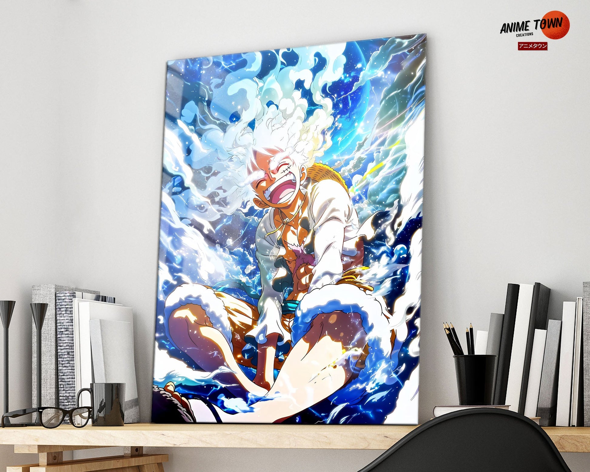 Anime Town Creations Metal Poster One Piece Luffy Gear 5 Joyboy 16" x 24" Home Goods - Anime One Piece Metal Poster