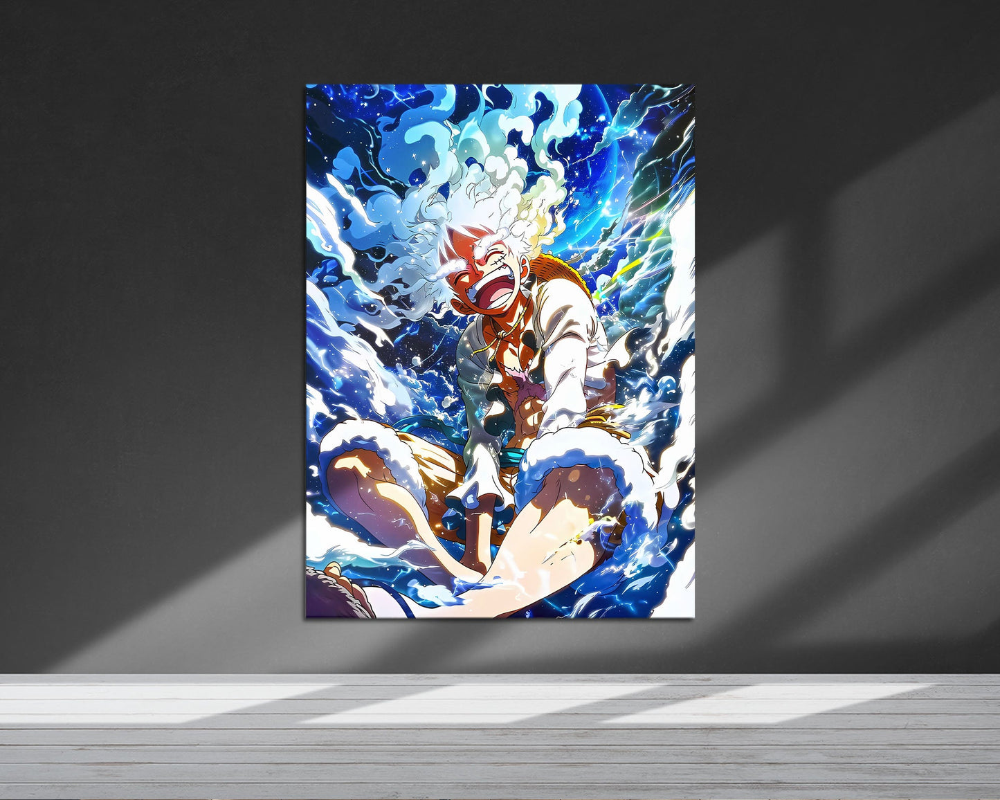 Anime Town Creations Metal Poster One Piece Luffy Gear 5 Joyboy 5" x 7" Home Goods - Anime One Piece Metal Poster