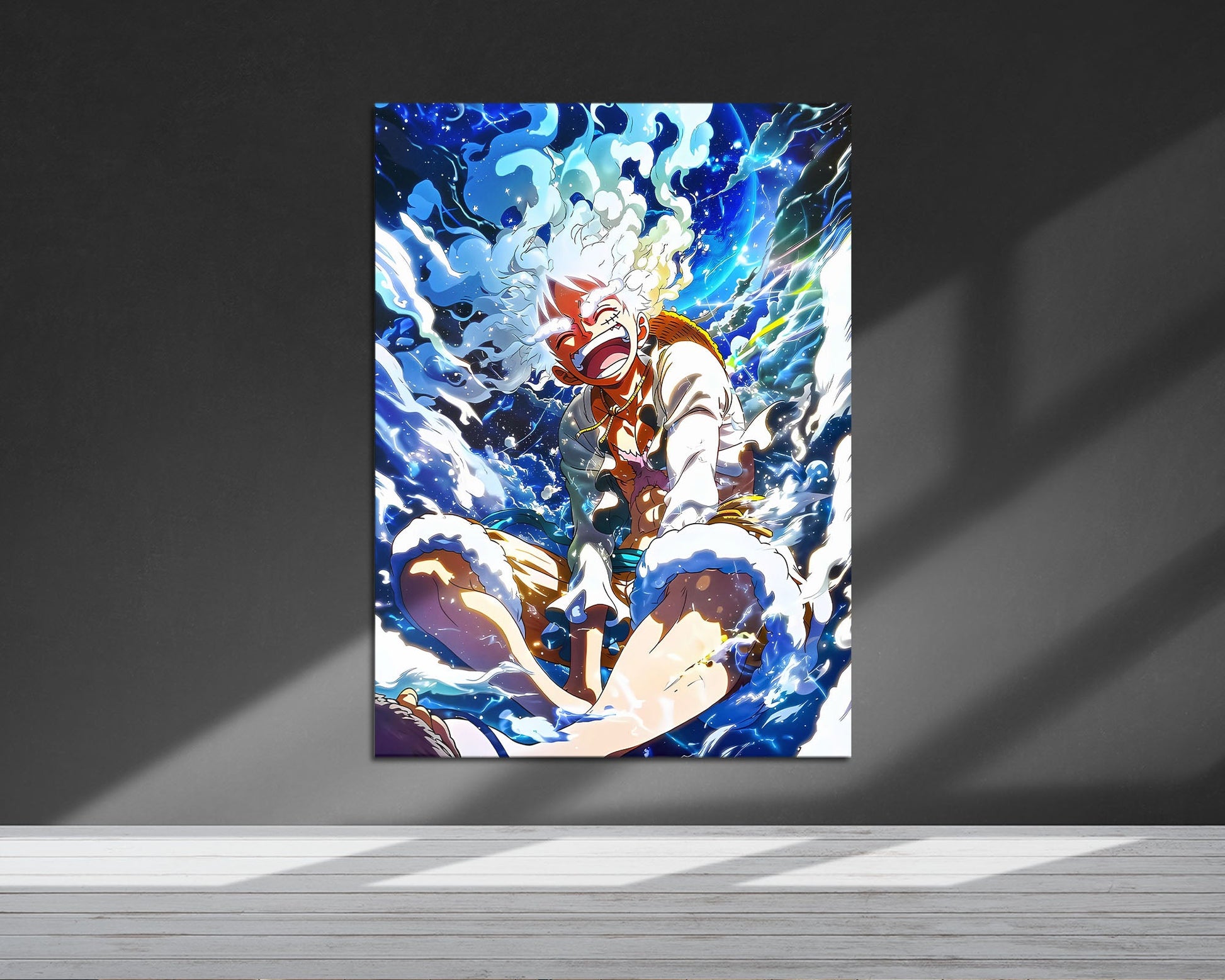 Anime Town Creations Metal Poster One Piece Luffy Gear 5 Joyboy 5" x 7" Home Goods - Anime One Piece Metal Poster