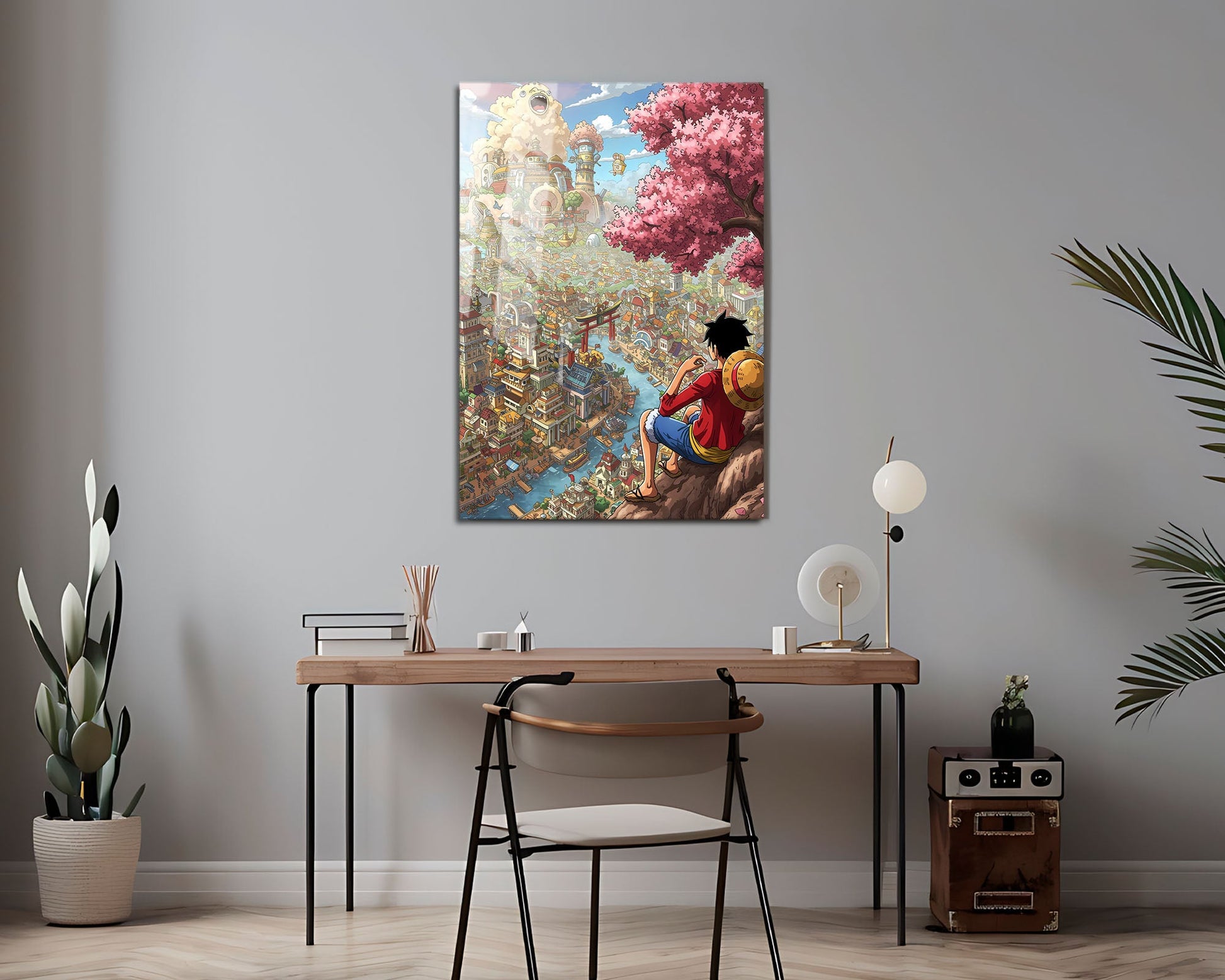 Anime Town Creations Metal Poster One Piece Luffy Town 24" x 36" Home Goods - Anime One Piece Metal Poster