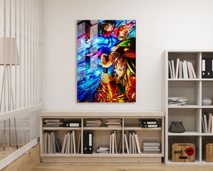 Anime Town Creations Metal Poster Demon Slayer Infinity Castle Tanjiro Giyu vs Akaza 16" x 24" Home Goods - Anime Demon Slayer Metal Poster