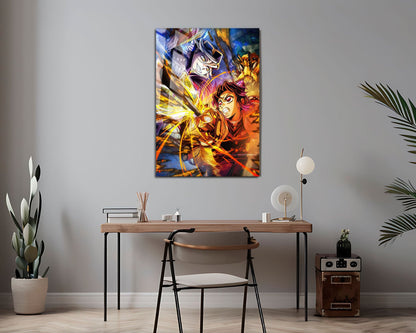 Anime Town Creations Metal Poster Demon Slayer Infinity Castle Shinobu vs Doma 24" x 36" Home Goods - Anime Demon Slayer Metal Poster