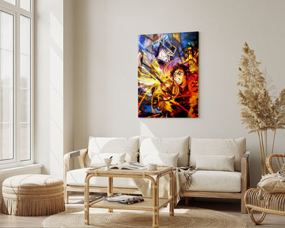 Anime Town Creations Metal Poster Demon Slayer Infinity Castle Shinobu vs Doma 5" x 7" Home Goods - Anime Demon Slayer Metal Poster