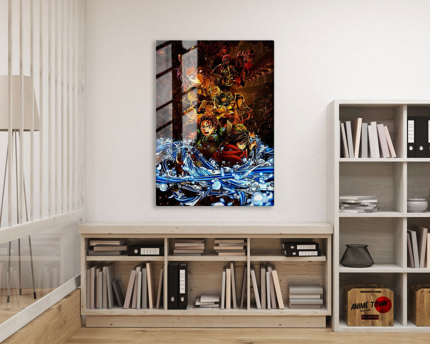 Anime Town Creations Metal Poster Demon Slayer Infinity Castle Arc Textless 16" x 24" Home Goods - Anime Demon Slayer Metal Poster