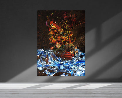 Anime Town Creations Metal Poster Demon Slayer Infinity Castle Arc Textless 5" x 7" Home Goods - Anime Demon Slayer Metal Poster