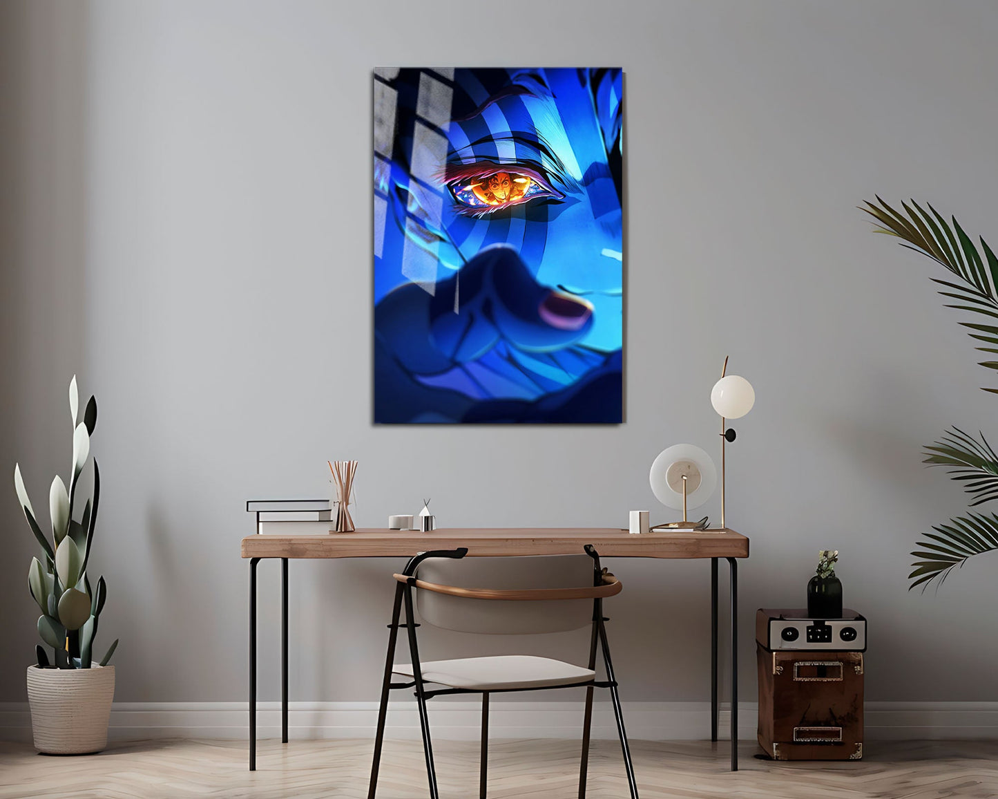 Anime Town Creations Metal Poster Demon Slayer Infinity Castle Akaza Eyes 24" x 36" Home Goods - Anime Demon Slayer Metal Poster