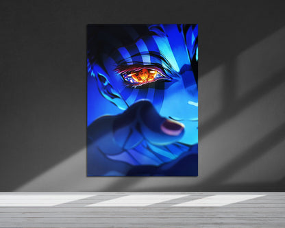 Anime Town Creations Metal Poster Demon Slayer Infinity Castle Akaza Eyes 5" x 7" Home Goods - Anime Demon Slayer Metal Poster