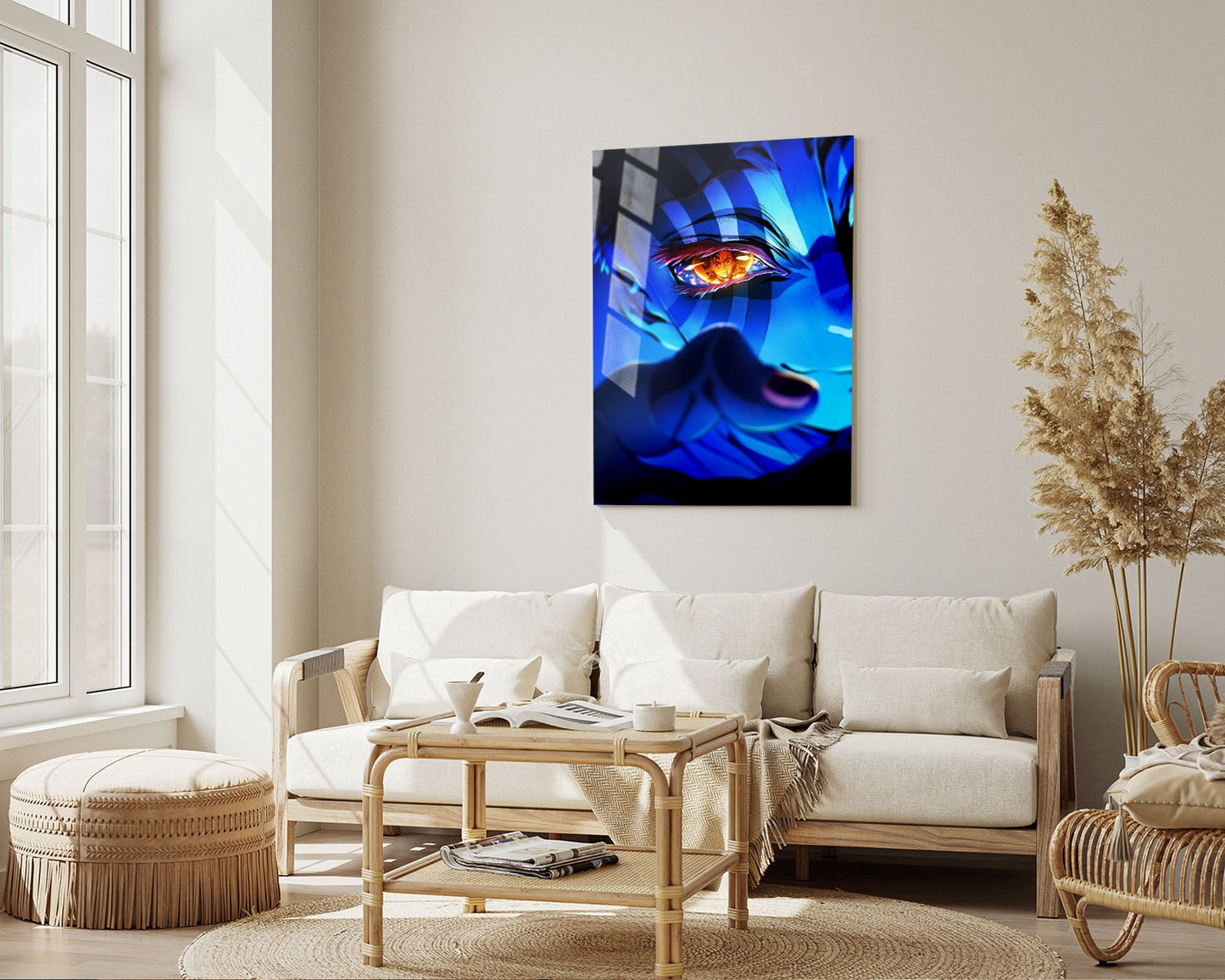 Anime Town Creations Metal Poster Demon Slayer Infinity Castle Akaza Eyes 5" x 7" Home Goods - Anime Demon Slayer Metal Poster