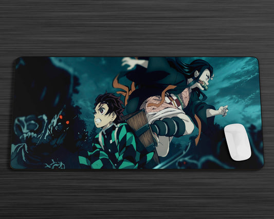 Anime Town Creations Mouse Pad Demon Slayer Tanjiro & Nezuko Intro Gaming Mouse Pad Accessories - Anime Demon Slayer Gaming Mouse Pad