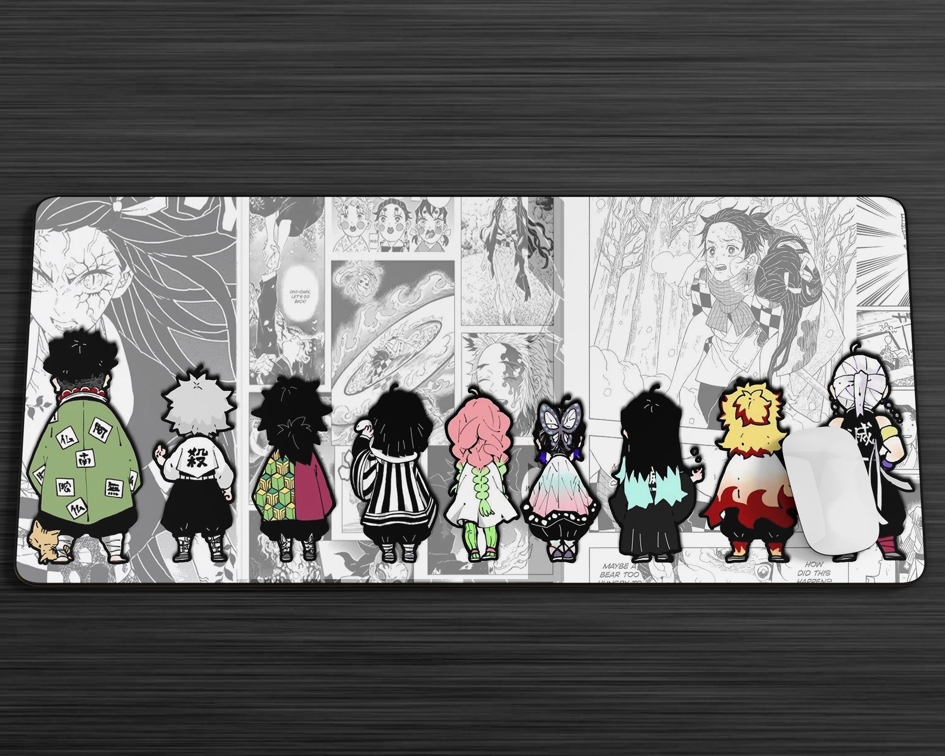 Anime Town Creations Mouse Pad Demon Slayer Chibi Hashira Manga Panel Gaming Mouse Pad Accessories - Anime Demon Slayer Gaming Mouse Pad