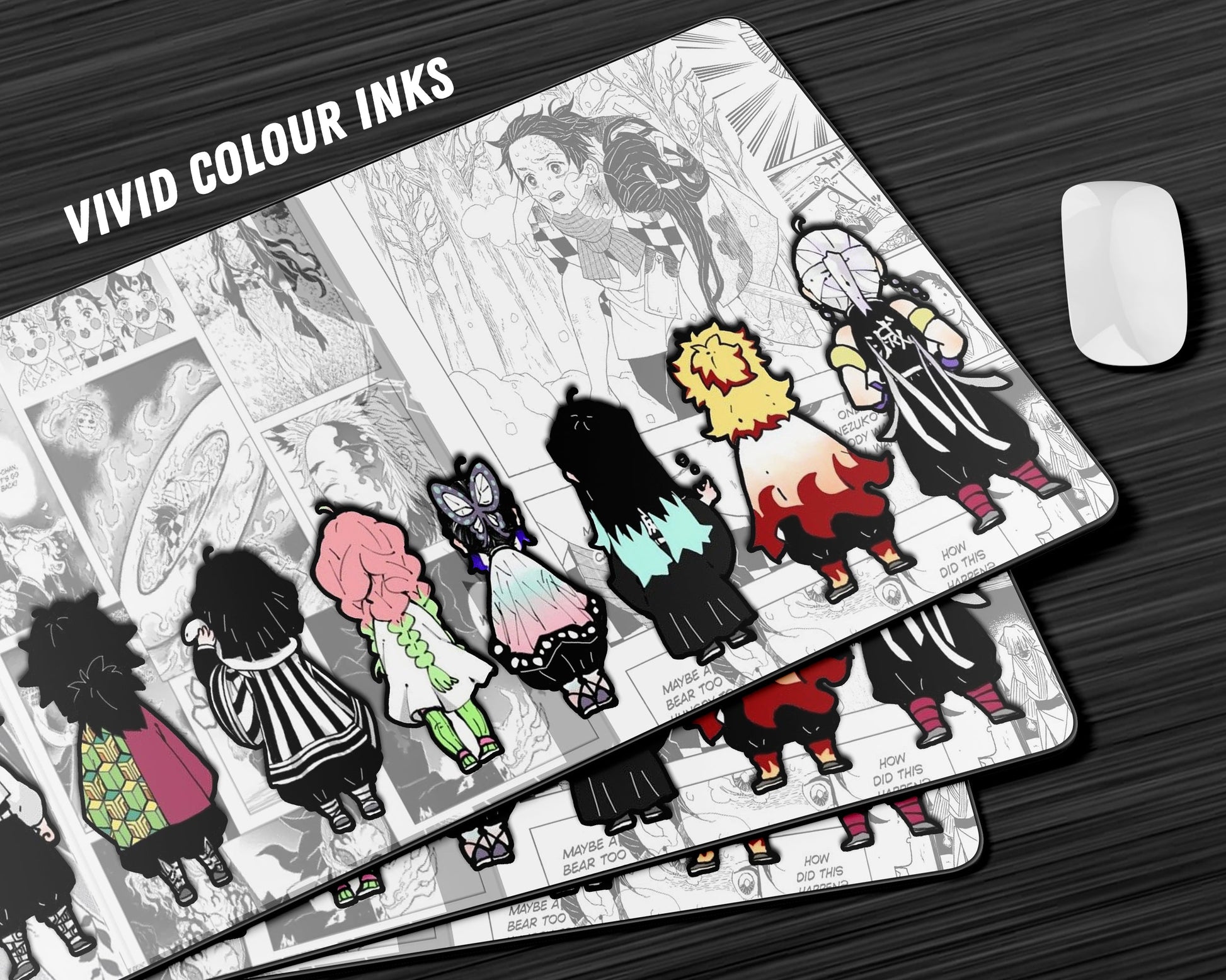 Anime Town Creations Mouse Pad Demon Slayer Chibi Hashira Manga Panel Gaming Mouse Pad Accessories - Anime Demon Slayer Gaming Mouse Pad