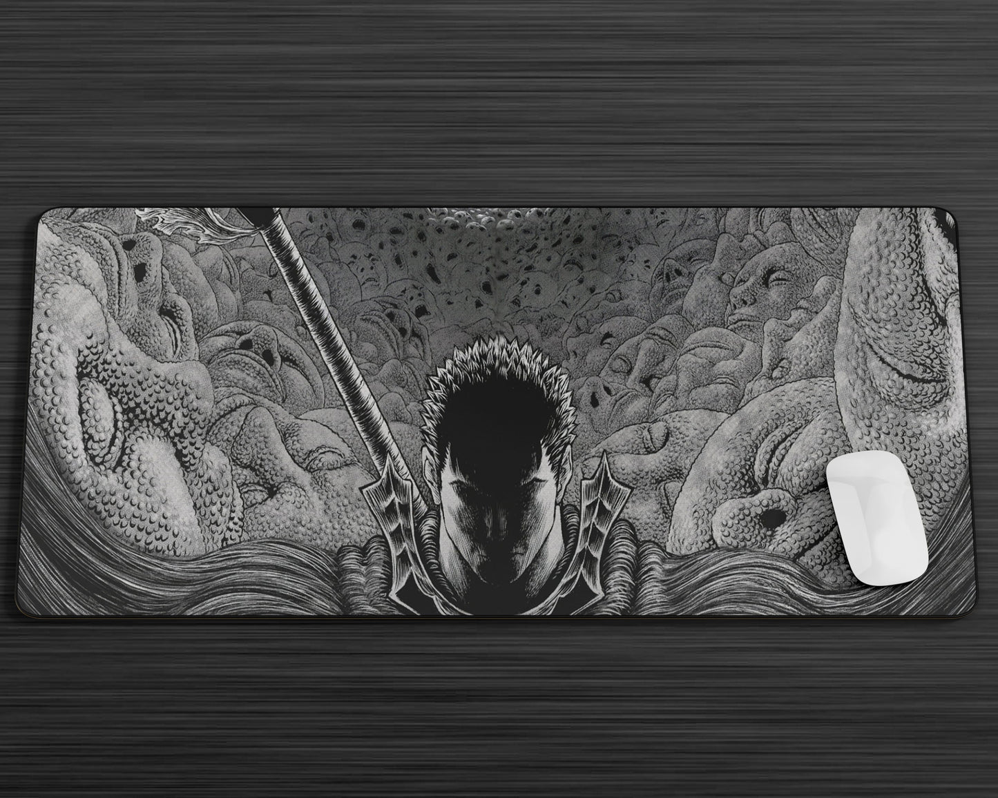 Anime Town Creations Mouse Pad Beserk Black and White Gaming Mouse Pad Accessories - Anime Berserk Gaming Mouse Pad