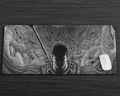 Anime Town Creations Mouse Pad Beserk Black and White Gaming Mouse Pad Accessories - Anime Berserk Gaming Mouse Pad