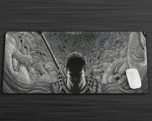 Anime Town Creations Mouse Pad Beserk Black and White Gaming Mouse Pad Accessories - Anime Berserk Gaming Mouse Pad