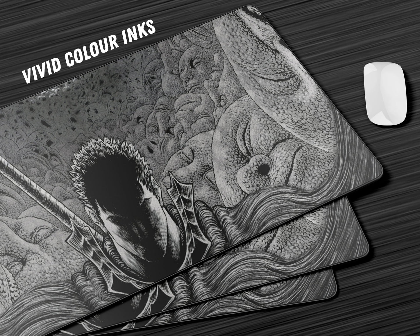 Anime Town Creations Mouse Pad Beserk Black and White Gaming Mouse Pad Accessories - Anime Berserk Gaming Mouse Pad