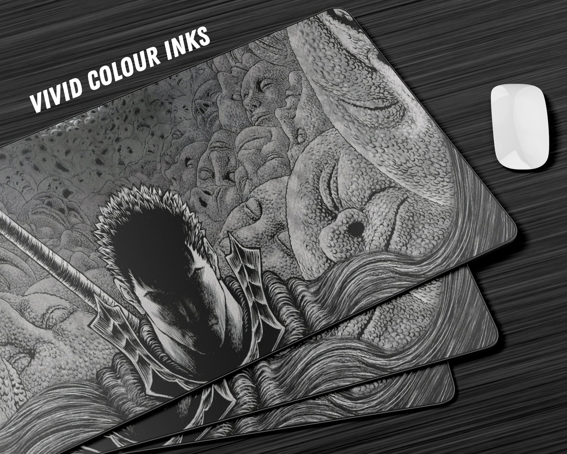 Anime Town Creations Mouse Pad Beserk Black and White Gaming Mouse Pad Accessories - Anime Berserk Gaming Mouse Pad
