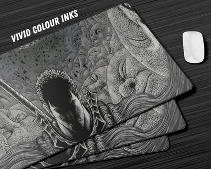 Anime Town Creations Mouse Pad Beserk Black and White Gaming Mouse Pad Accessories - Anime Berserk Gaming Mouse Pad