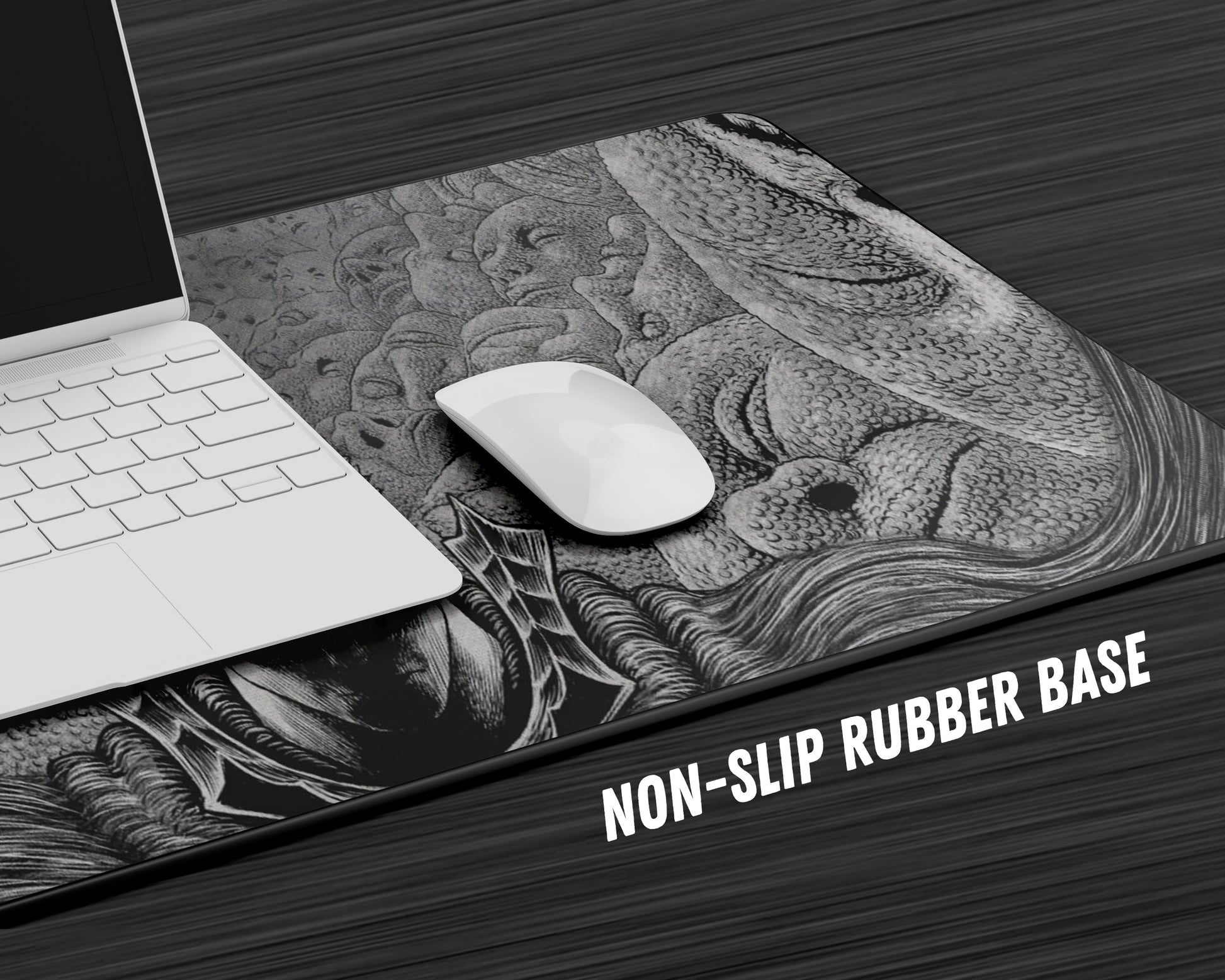 Anime Town Creations Mouse Pad Beserk Black and White Gaming Mouse Pad Accessories - Anime Berserk Gaming Mouse Pad