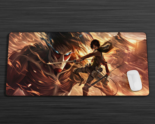 Anime Town Creations Mouse Pad Attack on Titan Eren Yeager Gaming Mouse Pad Accessories - Anime Attack on Titan Gaming Mouse Pad