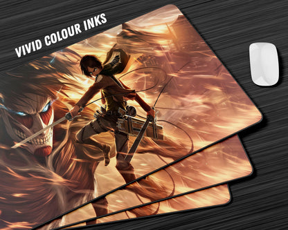 Anime Town Creations Mouse Pad Attack on Titan Eren Yeager Gaming Mouse Pad Accessories - Anime Attack on Titan Gaming Mouse Pad