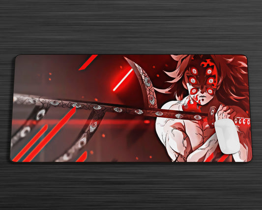 Anime Town Creations Mouse Pad Demon Slayer Kokushibo Red Gaming Mouse Pad Accessories - Anime Demon Slayer Gaming Mouse Pad