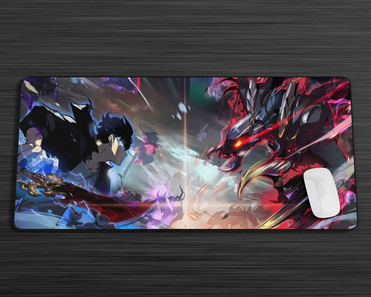 Anime Town Creations Mouse Pad Solo Leveling Sung Jinwoo vs Beru Gaming Mouse Pad Accessories - Anime Solo Leveling Gaming Mouse Pad
