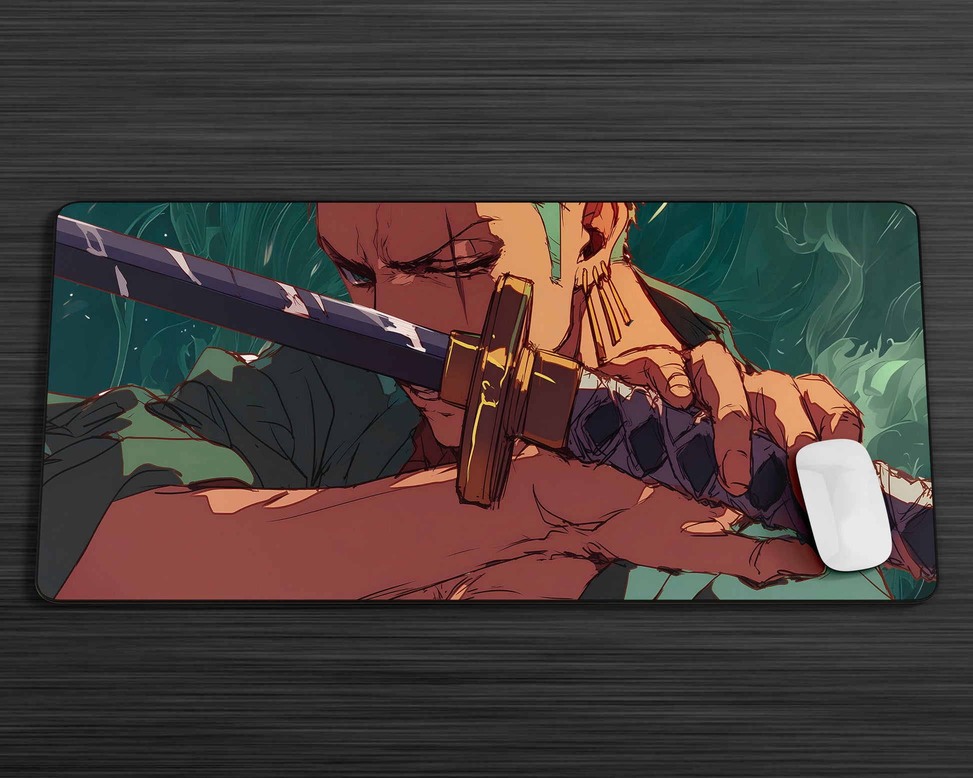 Anime Town Creations Mouse Pad One Piece Zoro Artistic Gaming Mouse Pad Accessories - Anime One Piece Gaming Mouse Pad
