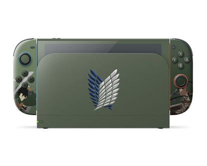 Anime Town Creations Nintendo Switch 2 Attack On Titan Survey Corps Green Minimalistic Vinyl only Skins - Anime Attack on Titan Switch 2 Skin