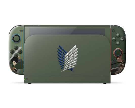 Anime Town Creations Nintendo Switch 2 Attack On Titan Survey Corps Green Minimalistic Vinyl only Skins - Anime Attack on Titan Switch 2 Skin