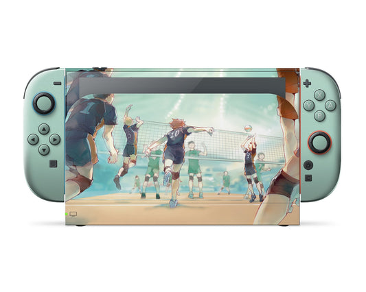 Anime Town Creations Nintendo Switch 2 Haikyuu Teal Mint Vinyl only Skins - Anime Haikyuu Switch 2 Skin