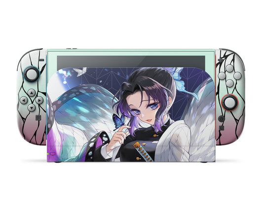 Anime Town Creations Nintendo Switch 2 Demon Slayer Shinobu Insect Style Vinyl only Skins - Anime Demon Slayer Switch 2 Skin