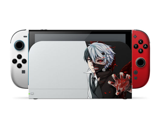 Anime Town Creations Nintendo Switch 2 Tokyo Ghoul Ken Kaneki Red Vinyl only Skins - Anime Tokyo Ghoul Switch 2 Skin