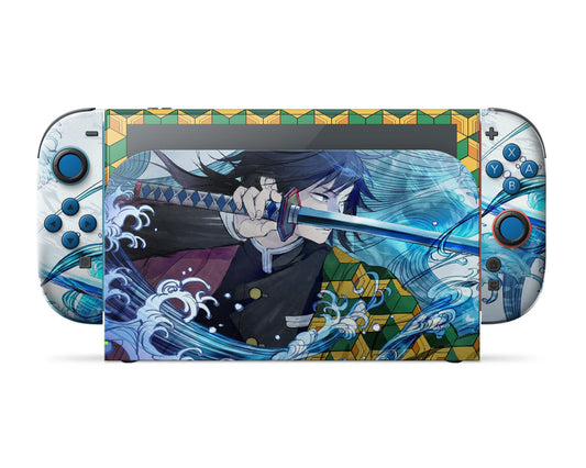 Anime Town Creations Nintendo Switch 2 Demon Slayer Giyu Tomioka Vinyl only Skins - Anime Demon Slayer Switch 2 Skin