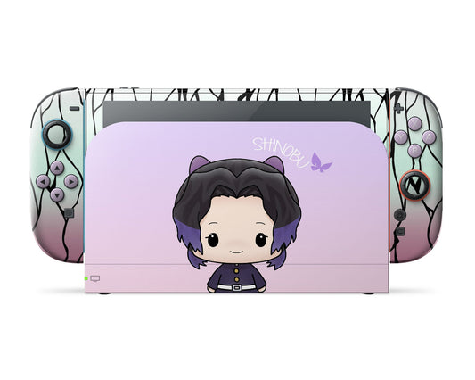 Anime Town Creations Nintendo Switch 2 Demon Slayer Chibi Shinobu Vinyl only Skins - Anime Demon Slayer Switch 2 Skin