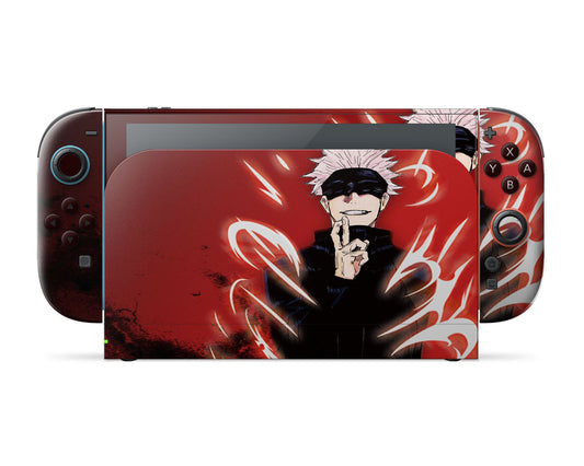 Anime Town Creations Nintendo Switch 2 Satoru Gojo Red Vinyl only Skins - Anime Jujutsu Kaisen Switch 2 Skin