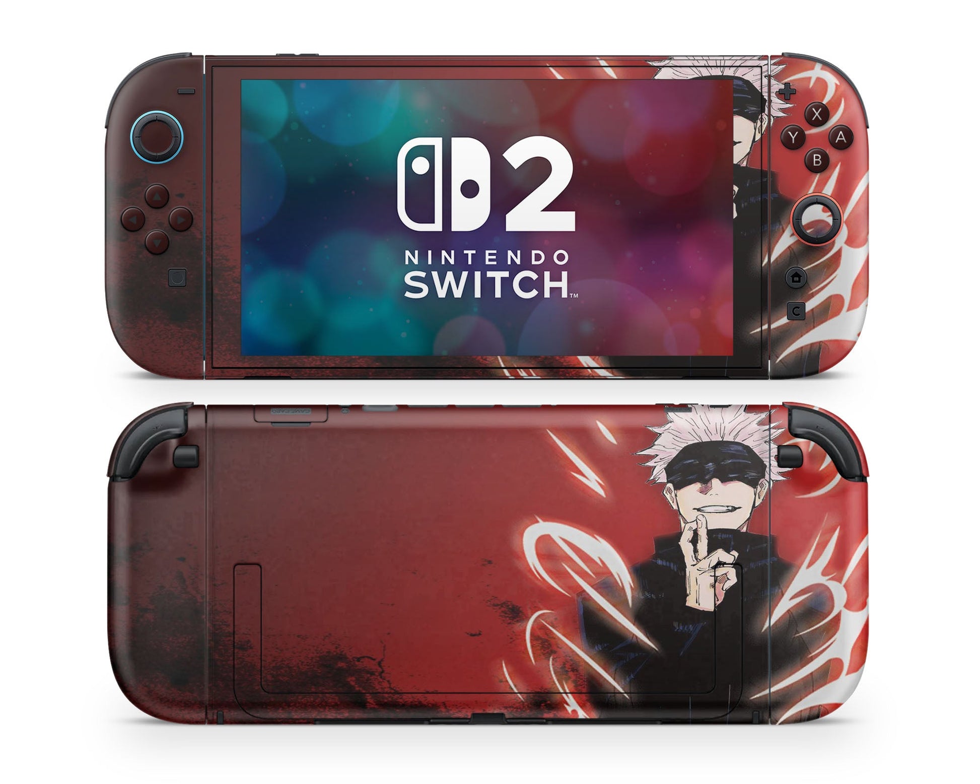 Anime Town Creations Nintendo Switch 2 Satoru Gojo Red Vinyl only Skins - Anime Jujutsu Kaisen Switch 2 Skin