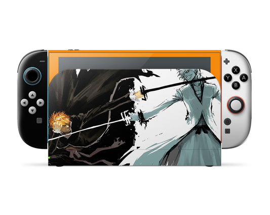 Anime Town Creations Nintendo Switch 2 Bleach Ichigo vs Zangetsu Black Vinyl only Skins - Anime Bleach Switch 2 Skin
