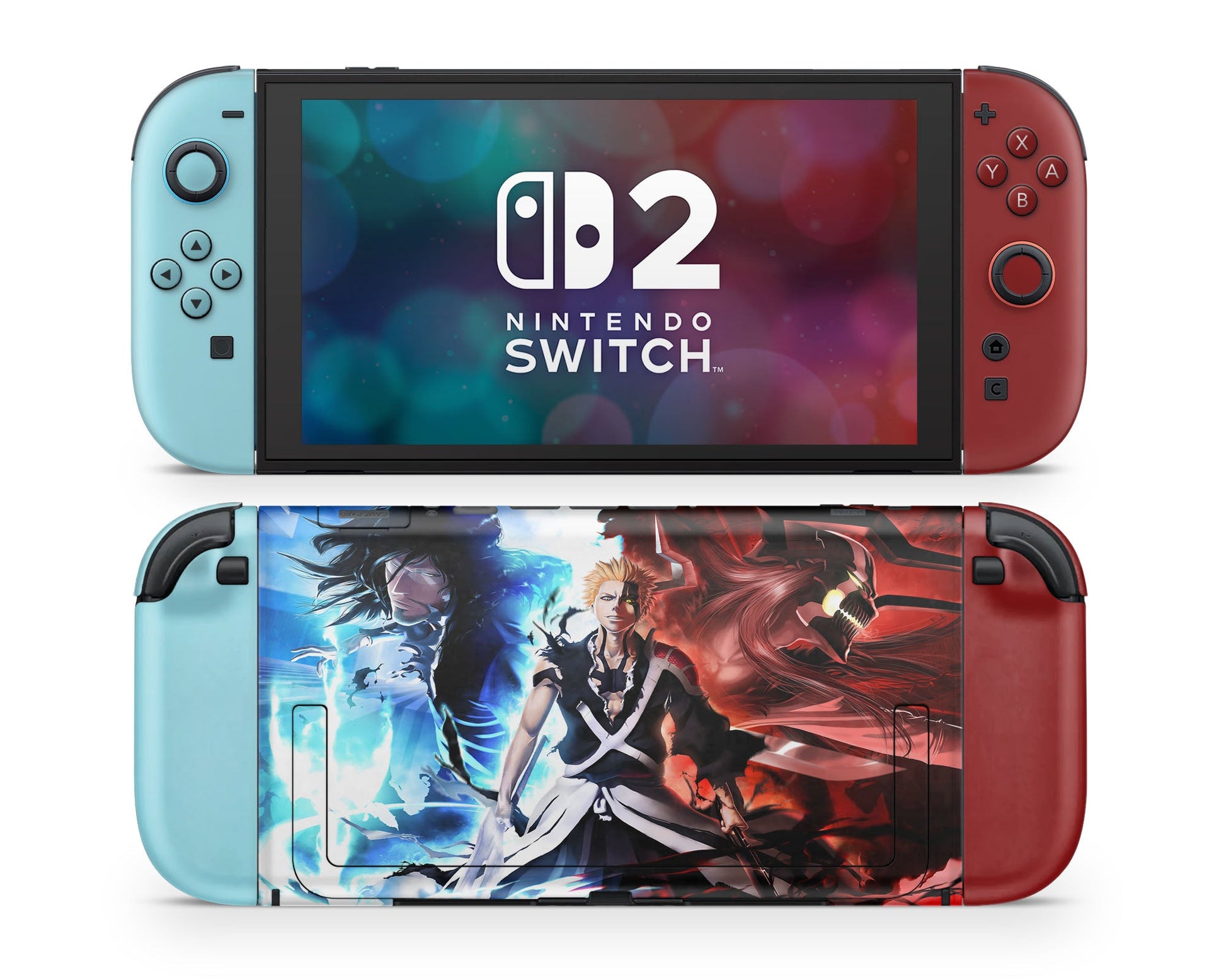 Anime Town Creations Nintendo Switch 2 Bleach Ichigo vs Zangetsu Vinyl only Skins - Anime Bleach Switch 2 Skin
