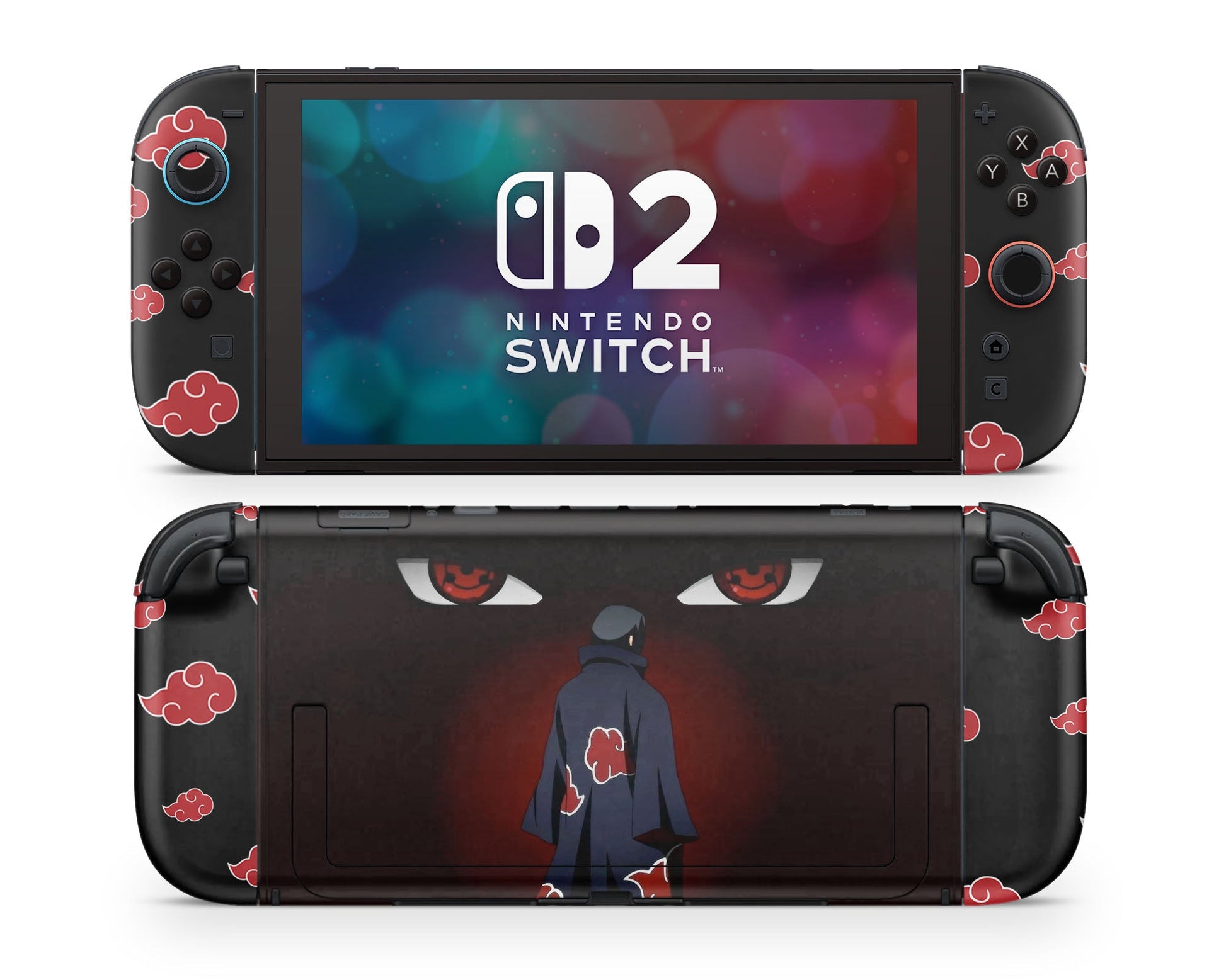 Anime Town Creations Nintendo Switch 2 Itachi Tsukuyomi Akatsuki Vinyl only Skins - Anime Naruto Switch 2 Skin