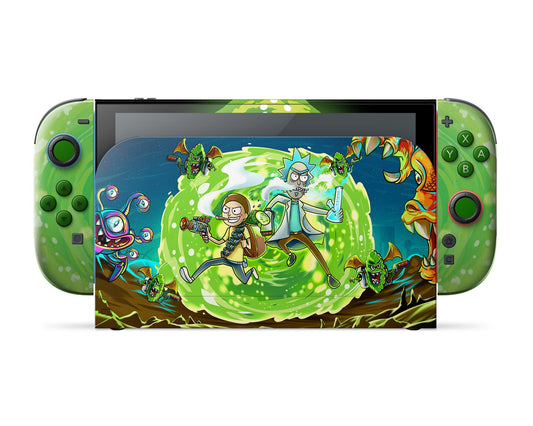 Anime Town Creations Nintendo Switch 2 Rick and Morty Portal Time Vinyl only Skins - Anime Rick and Morty Switch 2 Skin