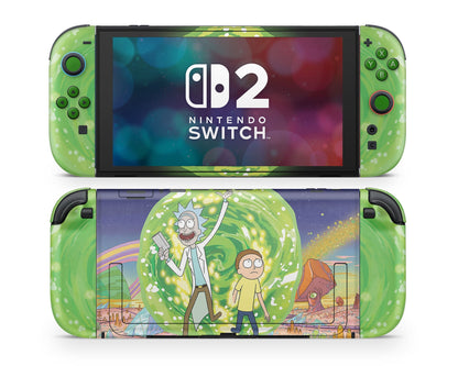 Anime Town Creations Nintendo Switch 2 Rick and Morty Portal Time Vinyl only Skins - Anime Rick and Morty Switch 2 Skin
