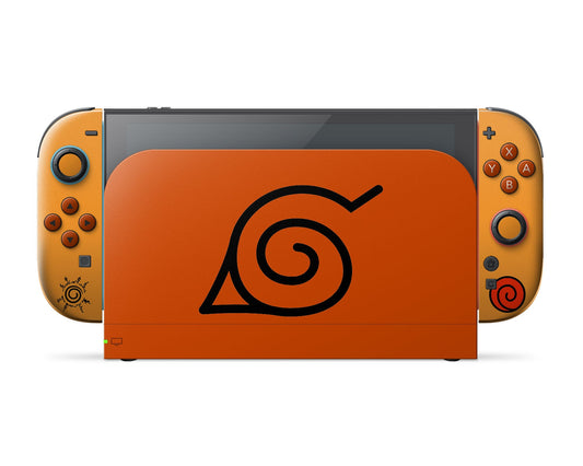 Anime Town Creations Nintendo Switch 2 Naruto Minimalist Orange Vinyl only Skins - Anime Naruto Switch 2 Skin